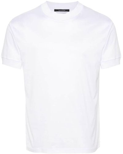 Tagliatore Katoenen T-shirt Met Ronde Hals - Wit