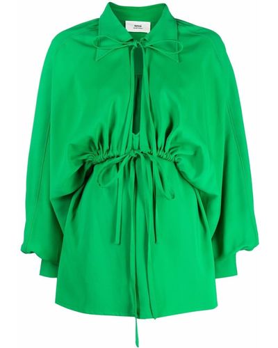 Ami Paris Vestido de manga larga y lazo - Verde