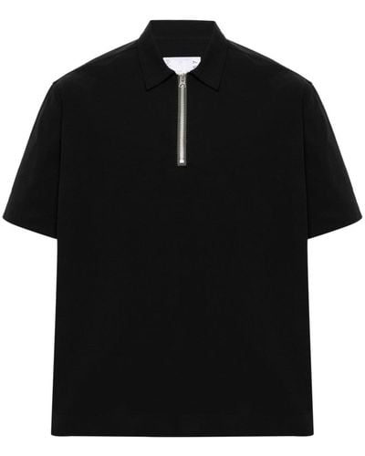 Sacai Zip-up Polo Shirt - Black