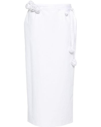 Magda Butrym Floral-appliqué-strap pencil skirt - Weiß