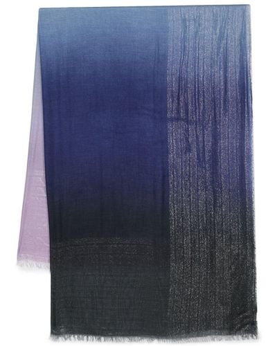 Faliero Sarti メタリック グラデーション スカーフ - ブルー