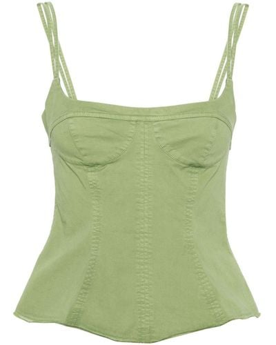 Stella McCartney Haut-corset en coton - Vert