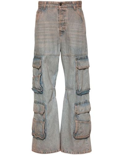 DIESEL Denim Cargo Jeans - Gray