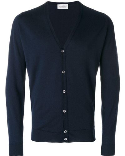 John Smedley Cardigan mit V-Ausschnitt - Blau