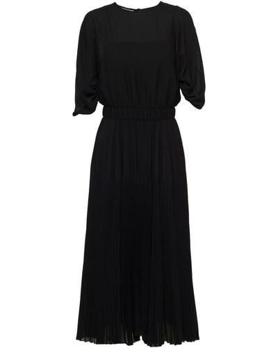 Prada Robe mi-longue Sunray à design plissé - Noir