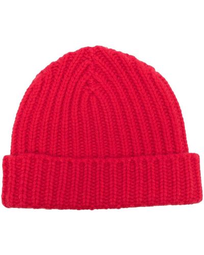 Warm-me Chunky-knit Cashmere Beanie - Red