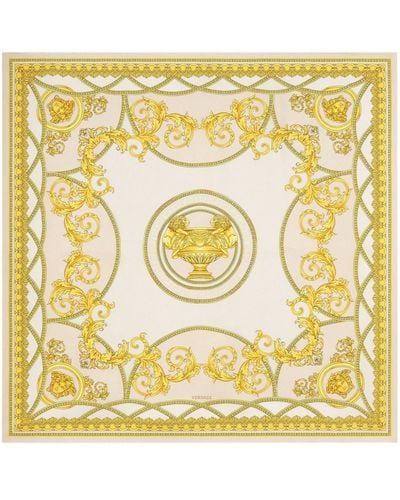 Versace La Coupe Printed Silk Twill Foulard - Metallic