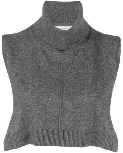 Chinti & Parker High-neck Sleeveless Knitted Top - Gray
