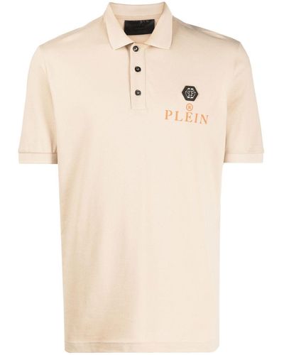 Philipp Plein Short Sleeve Polo Shirt - Natural