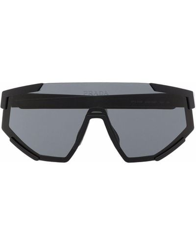 Prada Sonnenbrille mit durchgehendem Glas - Schwarz