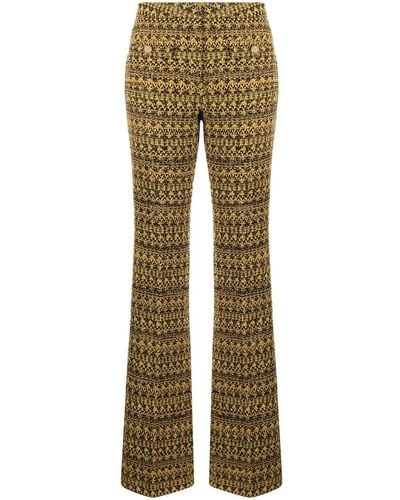 Alessandra Rich Graphic-print Tailored Pants - Green