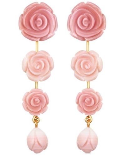 Jennifer Behr Tyla Floral Drop Earrings - Pink