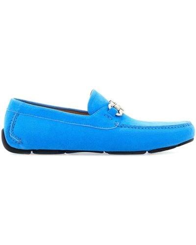 Ferragamo Gancini Suede Driving Shoes - Blue
