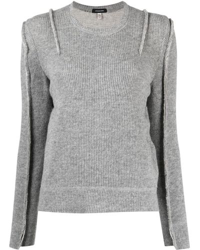 R13 Pullover im Layering-Look - Grau