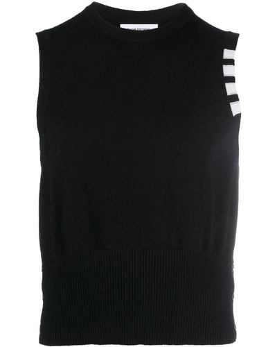 Thom Browne Stripe-detail Knit Vest - Black