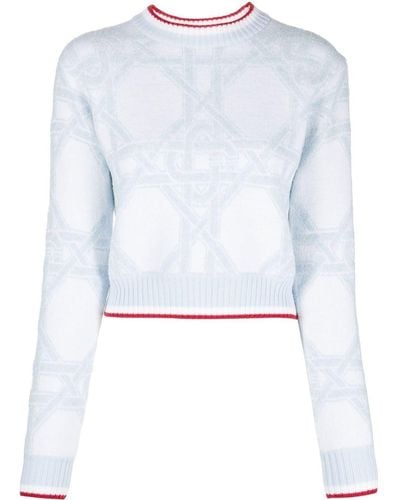 Casablancabrand Cropped Long-sleeve Sweater - Blue