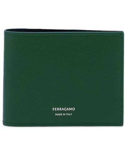 Ferragamo Classic Bi-fold Leather Wallet - Green