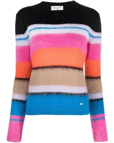 Sonia Rykiel Striped Crew Neck Jumper - Black