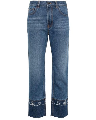 Chloé Masaya Mid-rise Cropped Jeans - Blue