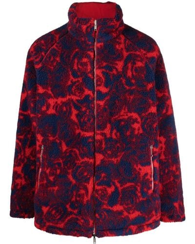 Burberry Floral-pattern Fleece Jacket - Red