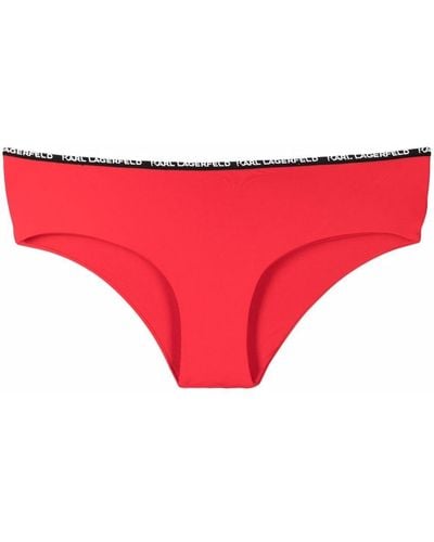 Karl Lagerfeld Slip bikini con banda logo - Rosso