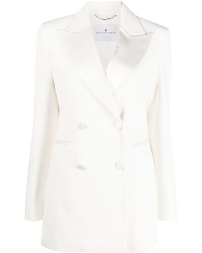 Ermanno Scervino Double-breasted Fitted Blazer - White