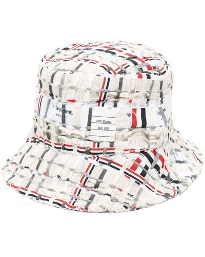 Thom Browne Tweed Bucket Hat - White