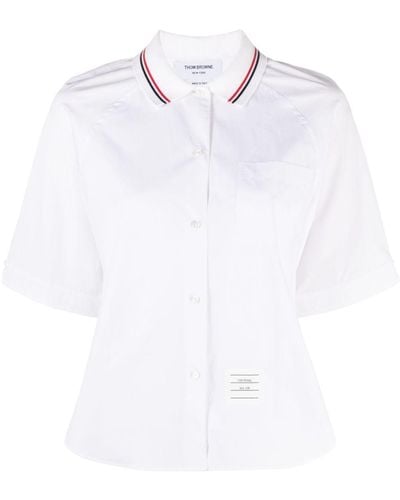 Thom Browne Hemd mit Falten - Weiß