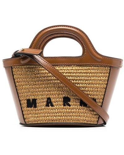 Marni Bolso shopper Tropicalia con logo - Marrón
