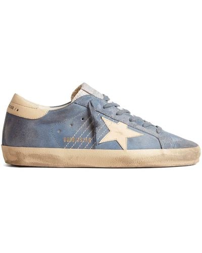Golden Goose Super Star Leather Trainers - Blue
