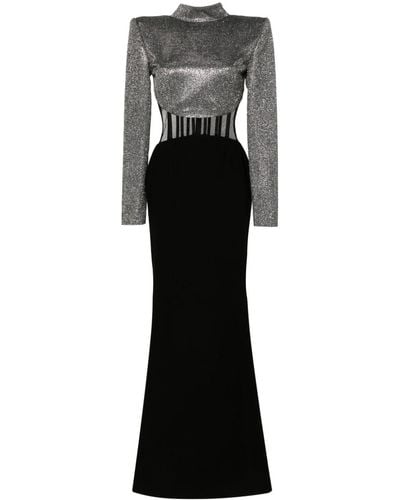 Jean Louis Sabaji Glittered Corset Gown - Black