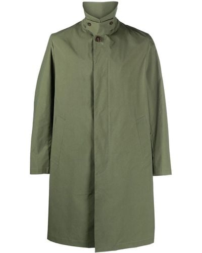 Mackintosh Newington Cotton Single-breasted Coat - Green