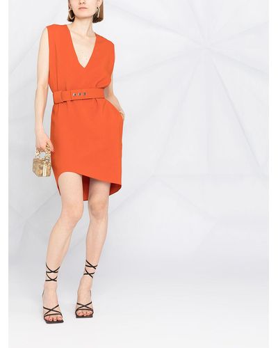 DSquared² ベルテッド Vネックドレス - オレンジ