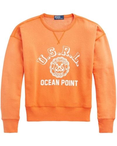 Polo Ralph Lauren Logo-print Crew-neck Sweatshirt - Orange