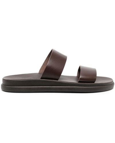Ancient Greek Sandals Nicos Leather Slides - Brown