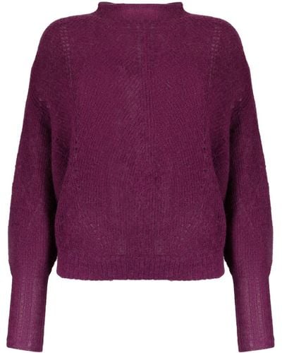 Patrizia Pepe Cut-out Detail Mock-neck Sweater - Purple