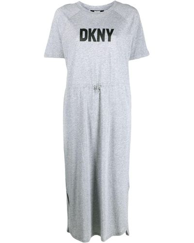 DKNY T-Shirtkleid mit Kordelzug - Weiß