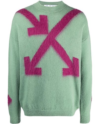 Off-White c/o Virgil Abloh Intarsia Arrow Jumper - Green