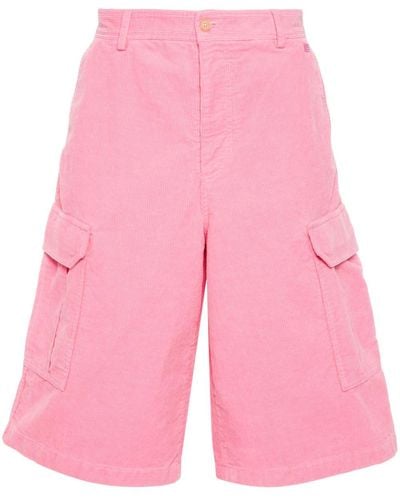Acne Studios Micro Face-patch Corduroy Shorts - Pink