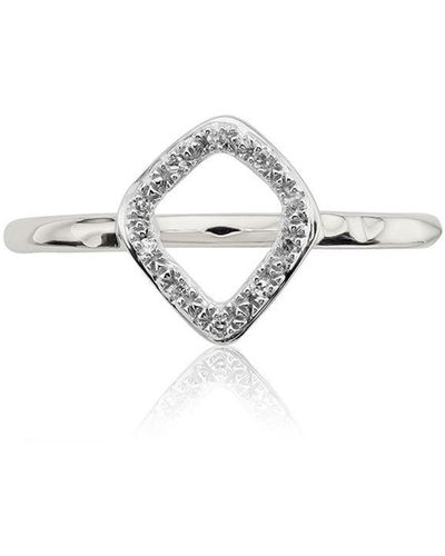 Monica Vinader Ring Met Diamant - Metallic