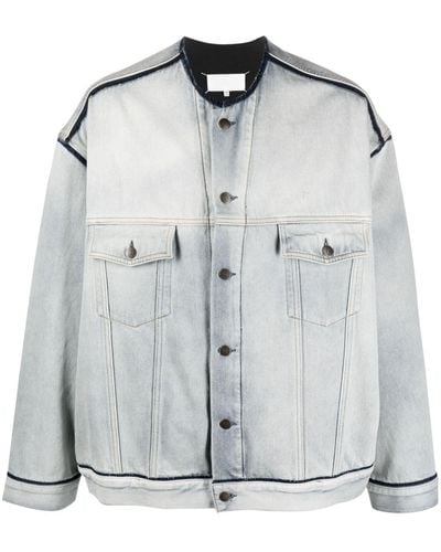 Maison Margiela Four-stitch Frayed Denim Jacket - Grey