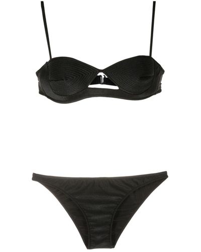 Adriana Degreas Cut-out Matelassé Bikini Set - Black