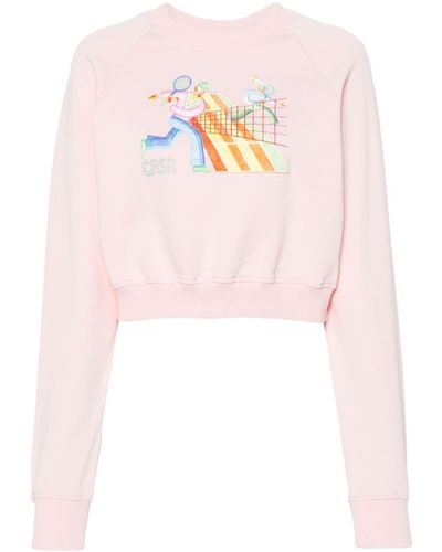 Casablancabrand Cropped-Sweatshirt mit Crayon - Pink