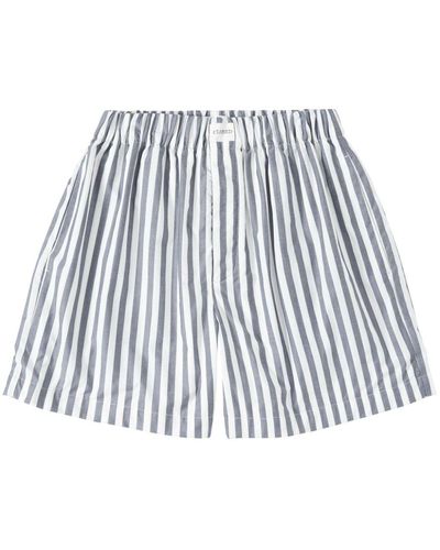 Closed Striped Organic Cotton Deck Shorts - White