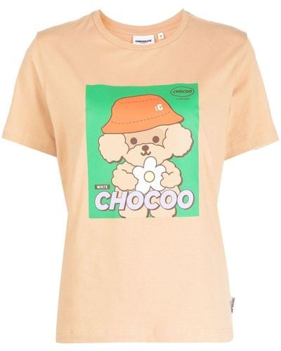 Chocoolate Graphic Logo-print T-shirt - Brown