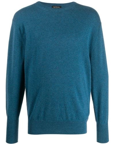 N.Peal Cashmere Jersey con cuello redondo - Azul