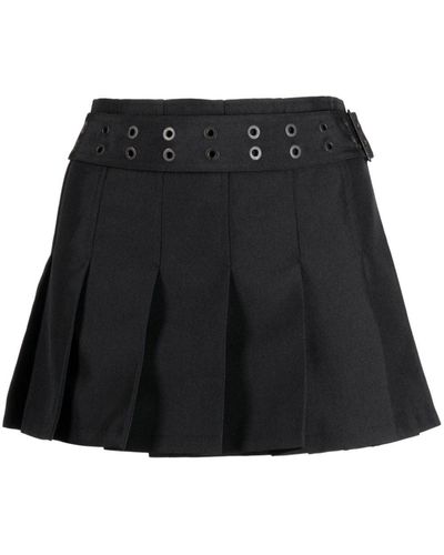 Junya Watanabe Belted Invert-pleated Miniskirt - Black