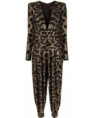 Philipp Plein Gem-embellished Leopard-print Jumpsuit - Multicolor