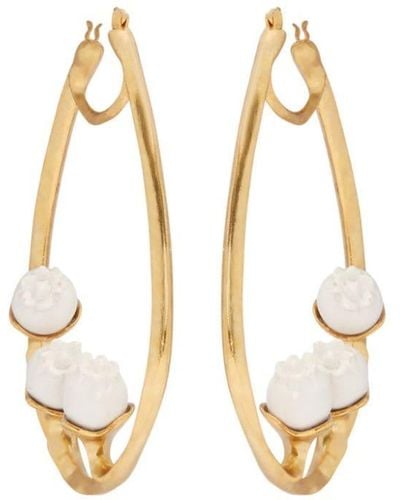 Oscar de la Renta Lily Of The Valley Ring Earrings - Metallic