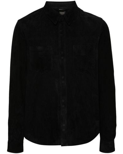 Giorgio Brato Long-sleeve Suede Shirt - Black